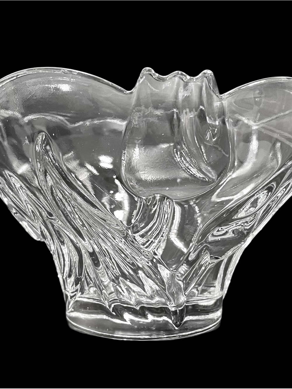 Vintage 1970s Mikasa Germany "Spring Debut" Clear Tulips Crystal Serving Bowl